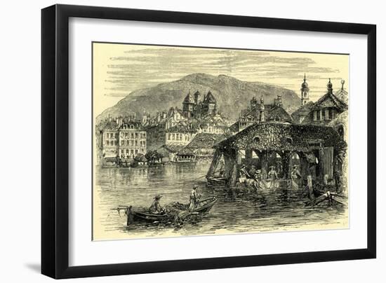 Geneva and the Rhone Switzerland-null-Framed Giclee Print