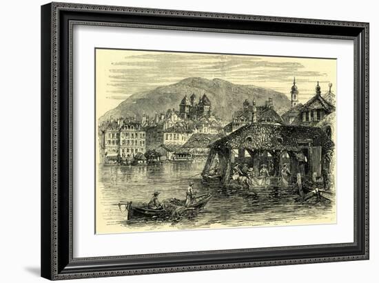 Geneva and the Rhone Switzerland-null-Framed Giclee Print