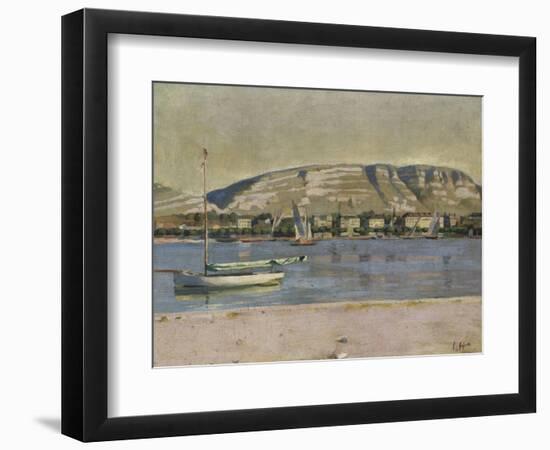 Geneva Harbour and the Saleve, 1878-Ferdinand Hodler-Framed Giclee Print