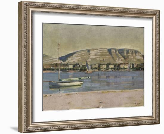 Geneva Harbour and the Saleve, 1878-Ferdinand Hodler-Framed Giclee Print