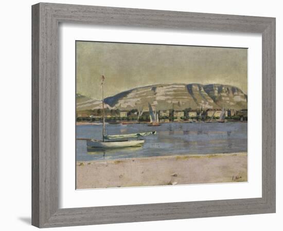 Geneva Harbour and the Saleve, 1878-Ferdinand Hodler-Framed Giclee Print