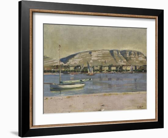 Geneva Harbour and the Saleve, 1878-Ferdinand Hodler-Framed Giclee Print