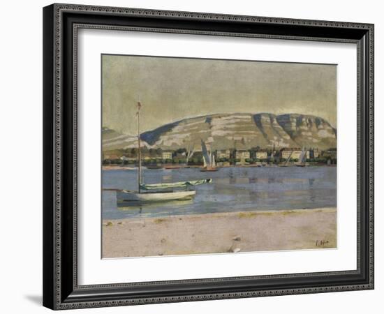 Geneva Harbour and the Saleve, 1878-Ferdinand Hodler-Framed Giclee Print