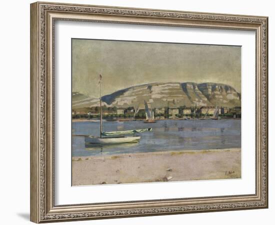 Geneva Harbour and the Saleve, 1878-Ferdinand Hodler-Framed Giclee Print