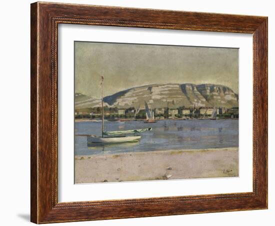 Geneva Harbour and the Saleve, 1878-Ferdinand Hodler-Framed Giclee Print