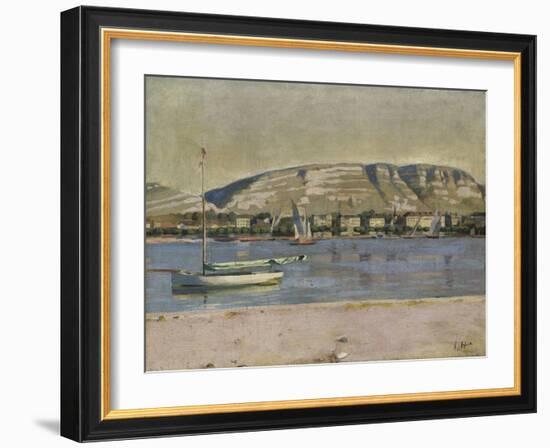 Geneva Harbour and the Saleve, 1878-Ferdinand Hodler-Framed Giclee Print