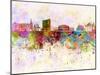 Geneva Skyline in Watercolor Background-paulrommer-Mounted Art Print