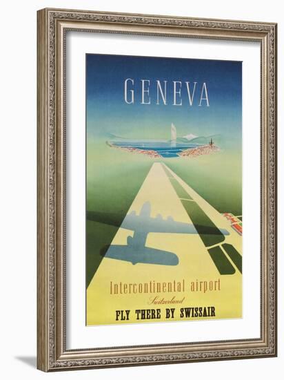 Geneva Travel Poster-null-Framed Art Print