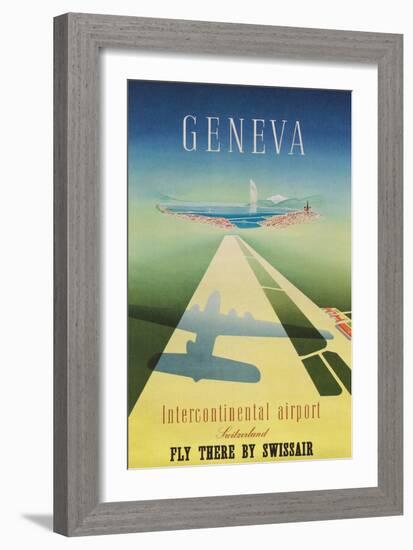 Geneva Travel Poster-null-Framed Art Print