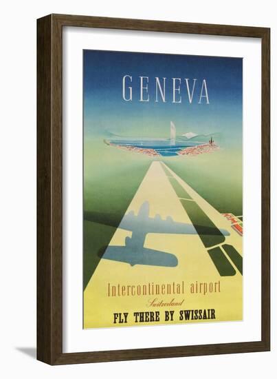 Geneva Travel Poster-null-Framed Art Print