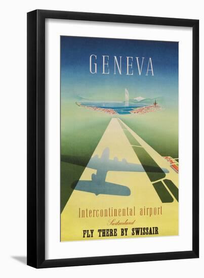 Geneva Travel Poster-null-Framed Art Print