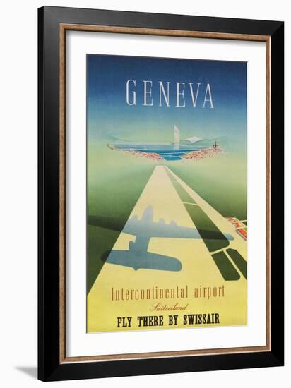 Geneva Travel Poster-null-Framed Art Print