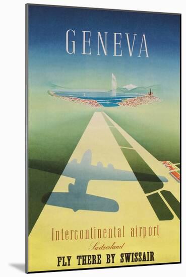 Geneva Travel Poster-null-Mounted Art Print