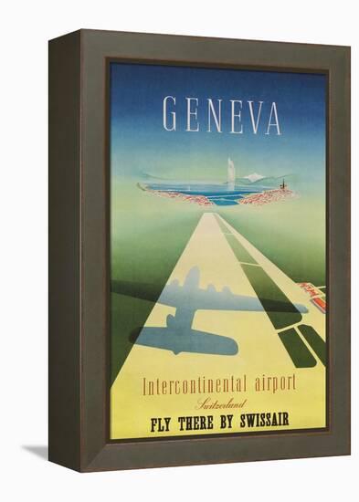 Geneva Travel Poster-null-Framed Stretched Canvas