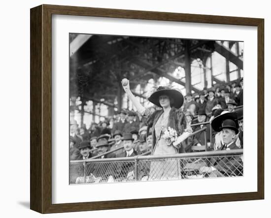 Genevieve Ebbets at Ebbets Field, Brooklyn Dodgers, Baseball Photo - New York, NY-Lantern Press-Framed Art Print