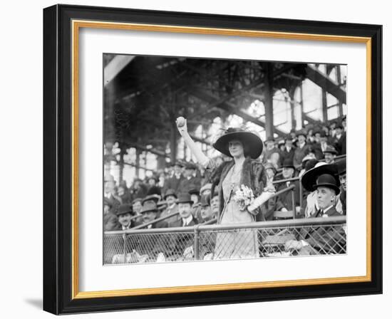 Genevieve Ebbets at Ebbets Field, Brooklyn Dodgers, Baseball Photo - New York, NY-Lantern Press-Framed Art Print