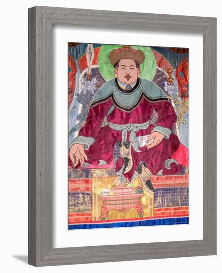 Genghis Khaan Tapestry, Ulan Batar, Mongolia-Bill Bachmann-Framed Photographic Print