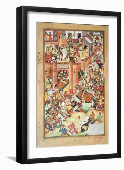 Genghis Khan Captures a Chinese Town, Miniature-Persian School-Framed Giclee Print