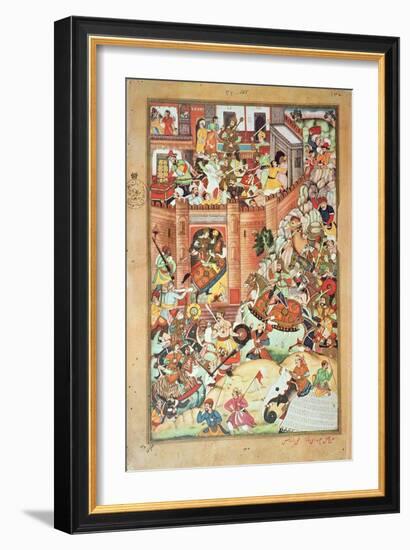 Genghis Khan Captures a Chinese Town, Miniature-Persian School-Framed Giclee Print