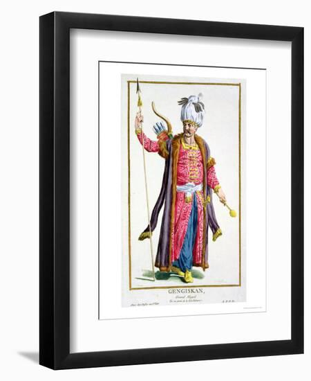 Genghis Khan from Receuil Des Estampes, Representant Les Rangs Et Les Dignites-Pierre Duflos-Framed Premium Giclee Print