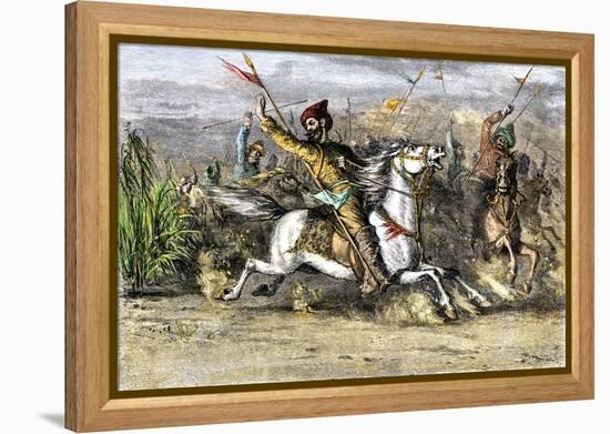 Genghis Khan Leading the Mongols-null-Framed Premier Image Canvas