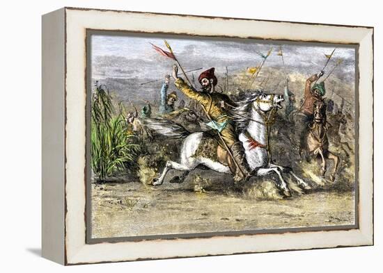 Genghis Khan Leading the Mongols-null-Framed Premier Image Canvas