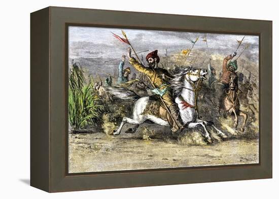 Genghis Khan Leading the Mongols-null-Framed Premier Image Canvas