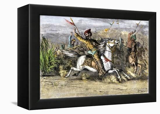 Genghis Khan Leading the Mongols-null-Framed Premier Image Canvas