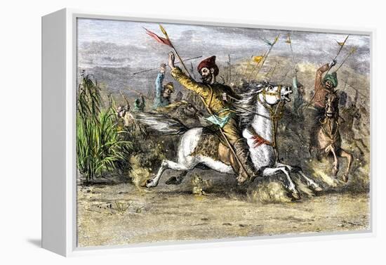 Genghis Khan Leading the Mongols-null-Framed Premier Image Canvas