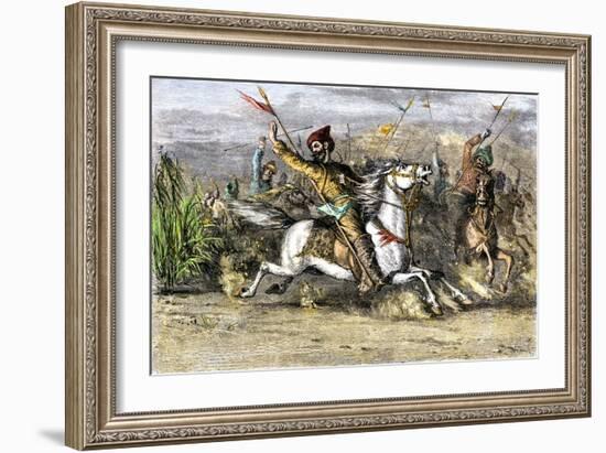 Genghis Khan Leading the Mongols-null-Framed Giclee Print