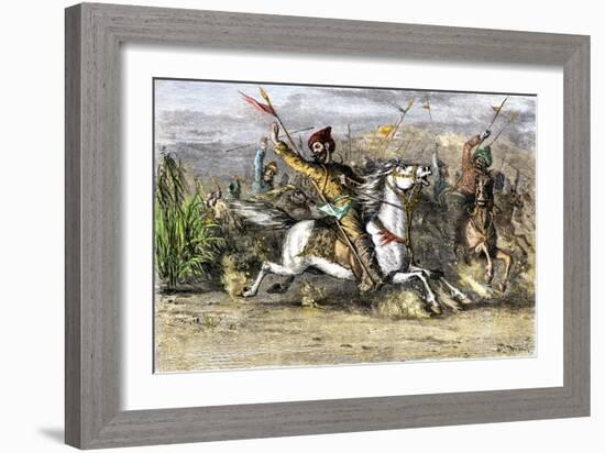 Genghis Khan Leading the Mongols-null-Framed Giclee Print