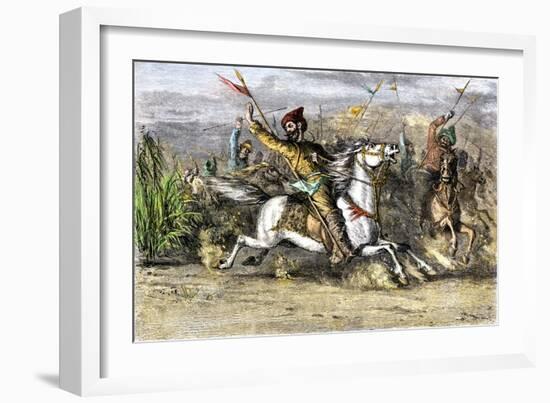 Genghis Khan Leading the Mongols-null-Framed Giclee Print