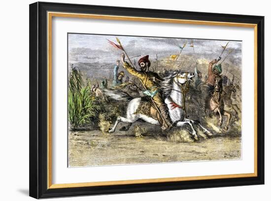 Genghis Khan Leading the Mongols-null-Framed Giclee Print