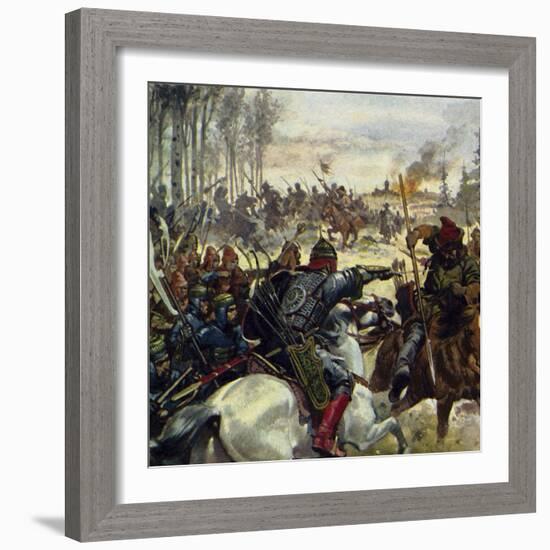 Genghis Khan Led His Army into the Middle East-Alberto Salinas-Framed Giclee Print