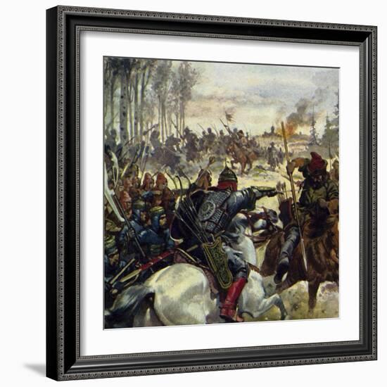 Genghis Khan Led His Army into the Middle East-Alberto Salinas-Framed Giclee Print