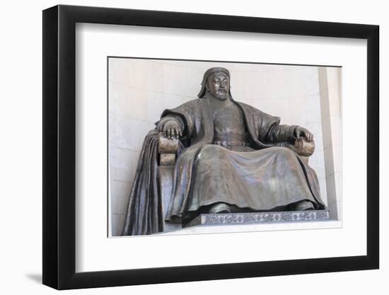 Genghis Khan statue at the Government Palace, Ulan Bator, Mongolia, Central Asia, Asia-Francesco Vaninetti-Framed Photographic Print