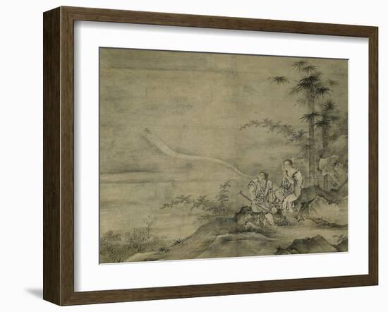 Genii Gama Sennin and Tekkai Sennin, Second Half of The16th C-Kano, Motonobu-Framed Giclee Print