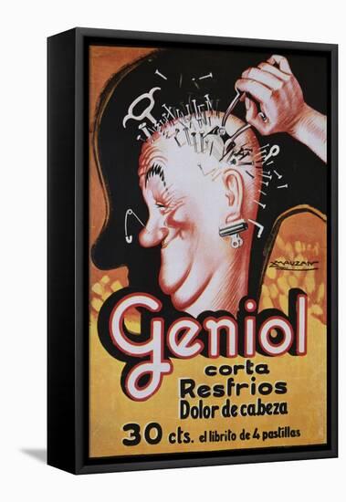 Geniol Poster with a Pierced Head-Achille Mauzan-Framed Premier Image Canvas