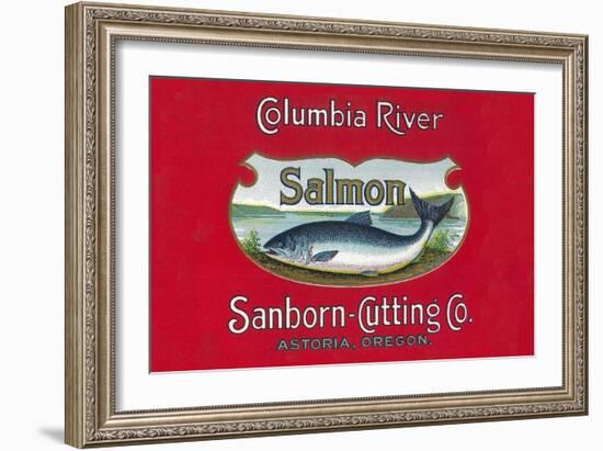 Genista Salmon Can Label (Salmon Only)-Lantern Press-Framed Art Print