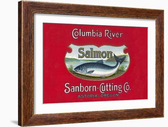 Genista Salmon Can Label (Salmon Only)-Lantern Press-Framed Art Print