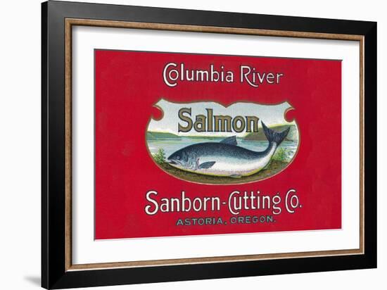 Genista Salmon Can Label (Salmon Only)-Lantern Press-Framed Art Print