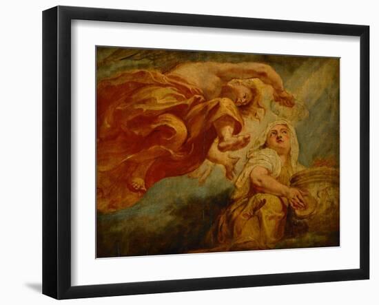 Genius Crowning Religion, Sketch for the Center of the Apotheosis of King James I-Peter Paul Rubens-Framed Giclee Print