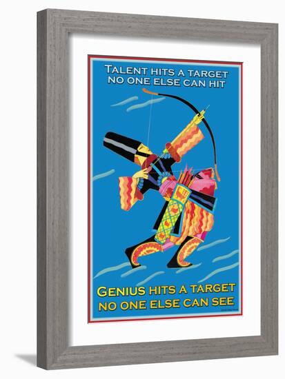 Genius Hits a Target-null-Framed Art Print