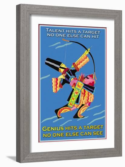 Genius Hits a Target-null-Framed Art Print