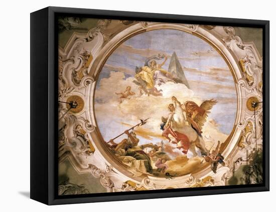 Genius on Pegasus Putting Time to Flight-Giambattista Tiepolo-Framed Premier Image Canvas