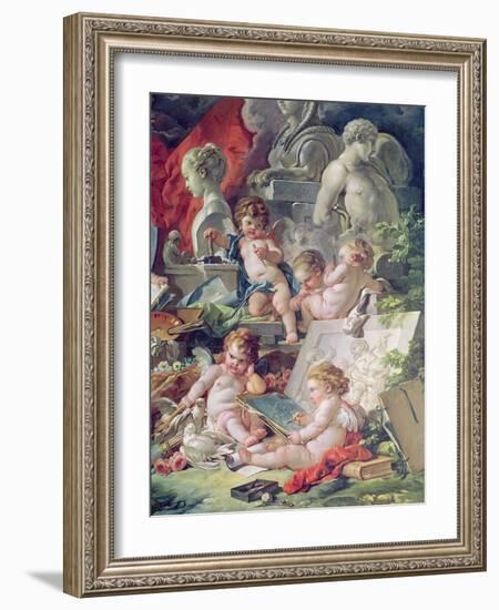 Genius Teaching the Arts, 1761-Francois Boucher-Framed Giclee Print