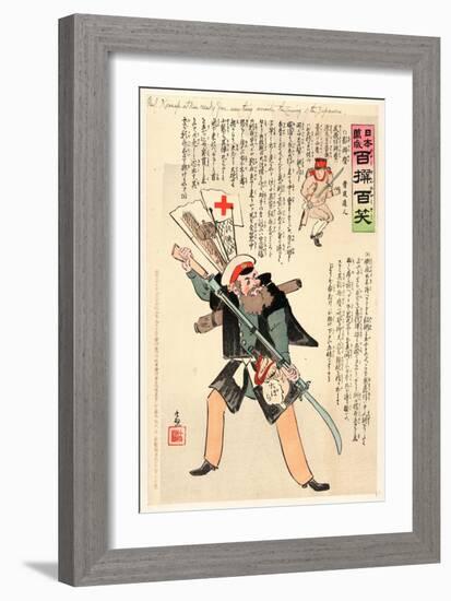 Genl. Kuropatkin Ready for Anything Awaits the Coming of the Japanese-Kobayashi Kiyochika-Framed Giclee Print