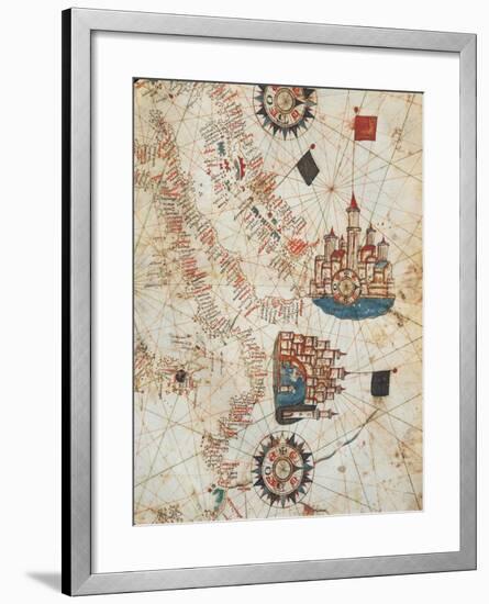 Genoa and Venice, from the Nautical Atlas by Joan Martines, 1571-null-Framed Giclee Print