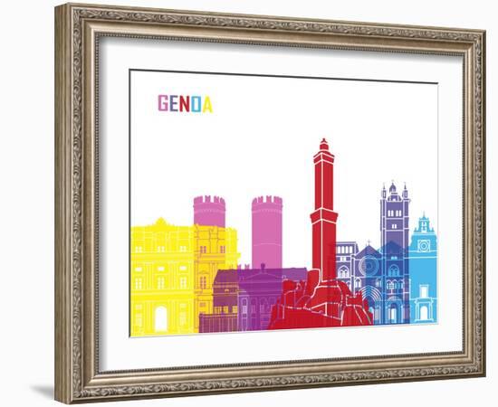 Genoa Skyline Pop-paulrommer-Framed Art Print