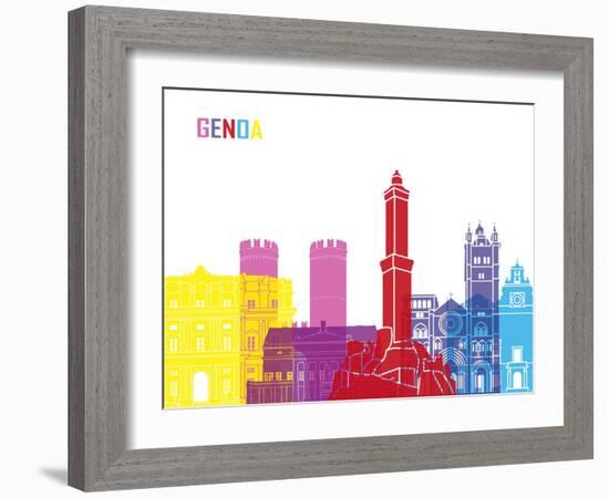 Genoa Skyline Pop-paulrommer-Framed Art Print